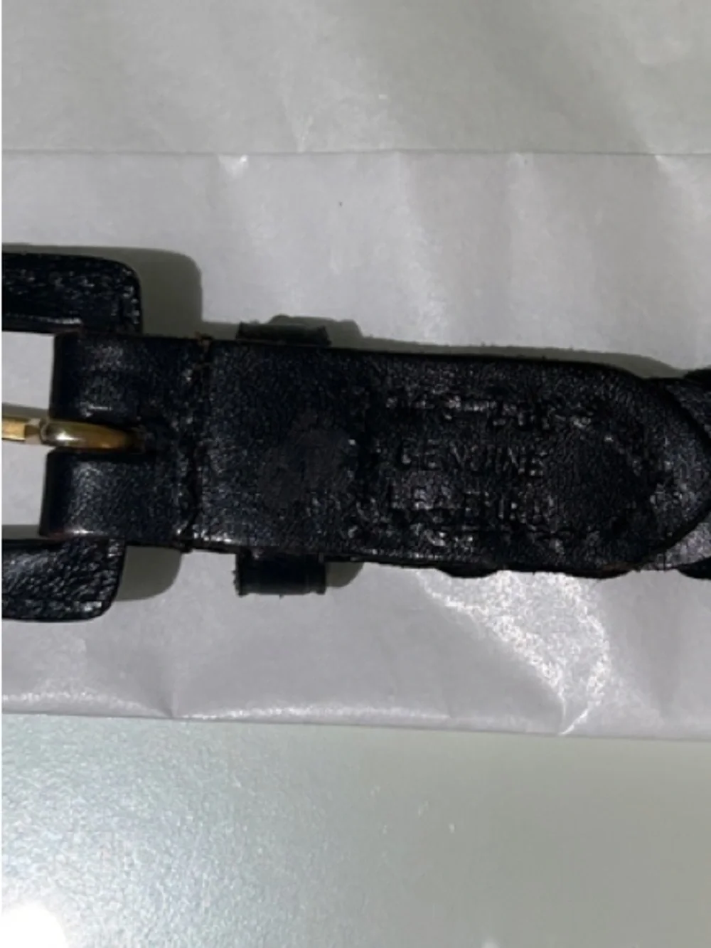 Vintage 90’s Black Braided Genuine Leather Link Belt Leather Covered Buckle